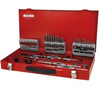 RUKO 245020 Set de tarauds pour machine 37 pièces métrique M3, M4, M5, M6, M8, M10, M12 coupe à droite HSS 1 set