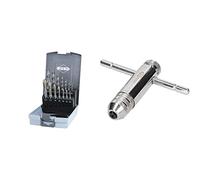 Ruko 245048RO Coffret de 14 tarauds HSS DIN 371/376 & KS Tools 331.0660 Porte taraud réversible à cliquet M3,0 10