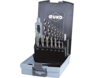 RUKO 259004RO Hand tap set 15-piece M3 - M12 DIN 352, DIN 338 HSS 1 Set