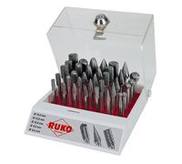 Ruko A1166361239R116008 Jeu de 35 Fraises carbure avec Tige 6 mm dans Vitrine plastique