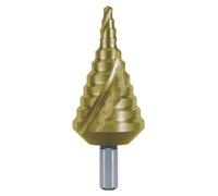 RUKO foret étagé HSS-TiN à cannelure hélicoïdale avec affûtage en croix pour presse-étoupes métriques taille 16 Ø 5,3 - 38,5 mm - 101091T