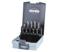 RUKO Jeu de 10 fraises sur tige en métal dur dans une cassette en plastique ABS ALU