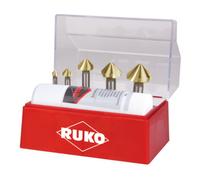 Ruko Jeu de fraises coniques à chanfreiner Ruko DIN335 C 90 degrés 6,3-25mm HSS TiN Z.3 6 pces. cassette Ku. Quantité:1