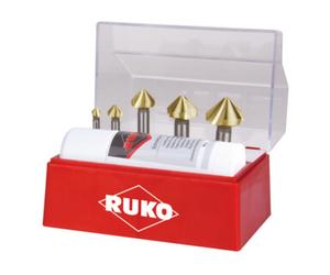 Ruko Jeu de fraises coniques à chanfreiner Ruko DIN335 C 90 degrés 6,3-25mm HSS TiN Z.3 6 pces. cassette Ku. Quantité:1