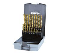 Ruko Jeux de forets DIN 338 type N HSS G TiN taillés meulés en cassette ABS Quantité:1