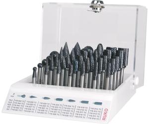 RUKO Module de fraises sur tige en carbure de tungstène dans un présentoir depratique - 35 pièces - 116008TC