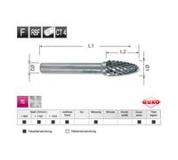 Ruko Ruko Fraises limes carbure, denture croisée Forme F ogive bout rond Ø 10,0 mm Quantité:1