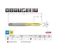 Ruko Taraud machine droit entrée GUN DIN 371 HSS-TiN, M 6 Quantité:1