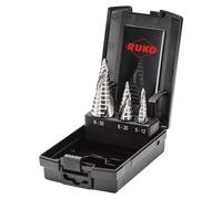 RUKO ULTIMATECUT Coffret de forets étagés HSSE-Co 5 avec pointe FLOWSTEP® en cassette plastique - 3 pièces - 101626ERO