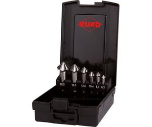 RUKO ULTIMATECUT Coffret de fraises coniques et ébavureurs 4 coupes HSS DIN 335 90° en cassette plastique 6 pièces - 102890RO