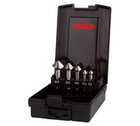 RUKO ULTIMATECUT Coffret de fraises coniques et ébavureuses DIN 335 Forme C 90° HSS en cassette plastique - 5 pcs - 102791RO