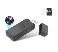 rumhams Clé USB 64 Go - Résolution vidéo 1080p - Mini caméra portable rechargeable - Caméra de surveillance