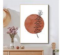 Rumlly Terracotta Sun Boho style Abstrait Toile Peinture Mur Art Affiches Salon Décoration Murale Fleur Plantes Ligne Art Prints 70x100cm Sans Cadre