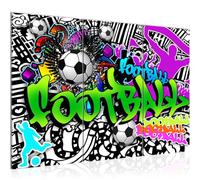 Runa Art Graffiti Football Peinture Tableau Salon XXL Coloré Art Urbain 120 x 80 cm 3 Parties Decoration Murale 402631a