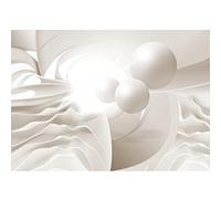 Runa Art Papier peint intissé 3D Abstrakt 352 x 250 cm Toison Mur XXL Tableaux Muraux Tapisserie Photo Décoration Murale Salon Chambre beige 9226011b