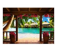 Runa Art Papier peint intissé Mural Hawaii Caraïbes Moderne Toison Salon Chambre à Coucherr Salle - Tableaux Muraux Tapisserie Photo - Coloré 9114010b