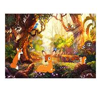 Runa Art Papier peint intissé Nursery Animaux de la forêt 352 x 250 cm Toison Mur XXL Tableaux Muraux Tapisserie Photo Décoration Murale Salon Chambre Marron Orange Vert 9449011b