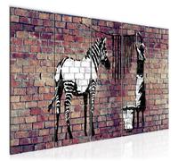 Runa Art Peinture Banksy Lavant Zèbre Impression sur Toile intissee Decoration Murale Salon Chambre 012956b