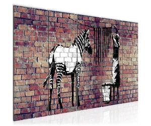 Runa Art Peinture Banksy Lavant Zèbre Impression sur Toile intissee Decoration Murale Salon Chambre 012956b