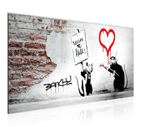 Runa Art Tableau Decoration Murale Banksy Graffiti Citation Rats 1 Partie Moderne Toile non tissée Salon Salle Street Art Noir Gris Rouge 040412a