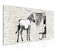Runa Art Tableau Decoration Murale Banksy Lavant Zèbre 1 Partie Moderne Toile Non tissée Salon Salle Graffiti Blanc 012912a