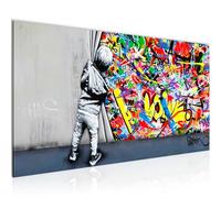 Runa Art Tableau Decoration Murale - Behind the curtain - Moderne Toile non Tissée - Salon Salle - Street Art Graffiti - 043512a