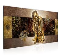Runa Art Tableau Decoration Murale Bouddha Feng Shui 1 Partie Moderne Toile non tissée Salon Salle Orientale Or 041312a