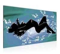Runa art Tableau Décoration Murale Femme Abstrait 100x40 cm - 1 Panneau Deco Toile Prêt à Accrocher 300012b