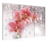 Runa art Tableau Décoration Murale Fleurs D'orchidée 120x80 cm - 3 Panneaux Deco Toile Prêt à Accrocher 208131a