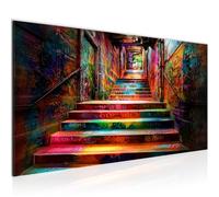 Runa Art Tableau Decoration Murale Graffiti 100L x 40l cm Moderne Toile non tissée Coloré Salon Chambre à coucher Bureau Escalier 059112a
