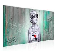 Runa Art Tableau Decoration Murale Graffiti Street art 1 Partie Moderne Toile non tissée Salon Salle Art Urbain Gris Vert 039812b