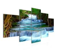 Runa art Tableau Décoration Murale Paysage de Cascade 150x75 cm - 5 Panneaux Deco Toile Prêt à Accrocher 603553b