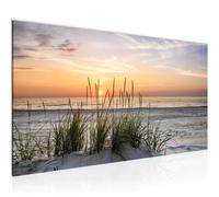 Runa Art Tableau Decoration Murale - Plage Coucher du Soleil - Moderne Toile non Tissée - Salon Salle Mer Nature - 043712a