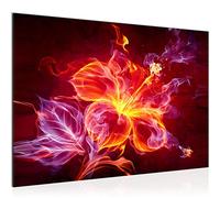 Runa Art Tableau mural Fleur De Feu Moderne Tableau Decoracion Murale - Flamme Rouge Salle 104215b