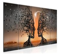 Runa Art Tableau mural XXL Couple d'amoureux 200 x 80 cm Orange 5 Parties - 044855c