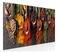 Runa Art Tableau mural XXL Cuisine Épices 200 x 80 cm Coloré 5 Parties - 041455a