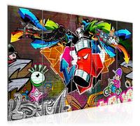Runa Art Tableau mural XXL Graffiti 200 x 80 cm Coloré 5 Parties - 401855a
