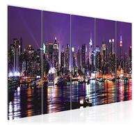 Runa Art Tableau mural XXL New York City 200 x 80 cm Violet 5 Parties - 601955b