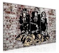 Runa Art Tableau mural XXL Trois Singes 200 x 80 cm Marron 5 Parties - 303455c
