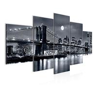 Runa Art - Tableau New York City 200 x 100 cm 5 Parties XXL Decoration Murale Dessin Noir Et Blanc 606751a
