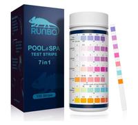 RUNBO 7 en 1 Testeur pour Eau de Piscine et Spa, 150 test pour tester chlore libre, le chlore total, le brome, la dureté totale, l’alcalinité totale, l’acide cyanurique et le pH