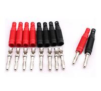 RUNCCI-YUN 10Pcs Fiches bananes isolées 4 mm, 4mm souder mâle fiche Banane pour fils de test de multimètre（noir rouge）