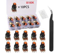 RUNCCI-YUN 10Pcs Linéaire Rotatif Potentiomètre, WH148, Potentiomètre 100k, (1 × pincettes anti-statiques)