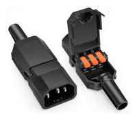 RUNCCI-YUN 2 Pièces Adaptateur connecteur Secteur IEC 320 C14 Adaptateur de Prise AC 250V,Prise IEC C14 3 Broches (Noir)