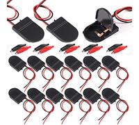 RUNCCI-YUN 20 Pieces 1 x 3V Support de Pile Bouton， CR2032 Support de Batterie ，Plastique， avec Commutation Marche/Arret Interrupteur，Noir, pour Piles à Bouton de Monnaie PCB