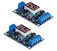 RUNCCI-YUN 2pièces 5V 12V 24V 36V DC Module De Relais Minuterie,Interrupteur de Minuterie à Retard de Cycle de Déclenchement Module de Relais Marche/Arrêt avec Affichage à LED