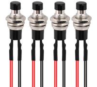 RUNCCI-YUN 4Pcs 7mm mini rond Autobloquant bouton poussoir 12v,SPST on/Off, bouton poussoir arduino,pour Trompette de Voiture, PC, Lampe de Table, Sonnette de Maison
