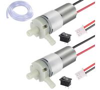 RUNCCI-YUN Lot de 2 mini pompes à eau d'aquarium 6 V-12 V - Pompe de refroidissement auto-amorçante 370 CC 12 V - Mini pompe d'aspiration d'eau - Pompe à membrane silencieuse - Pour machine à thé