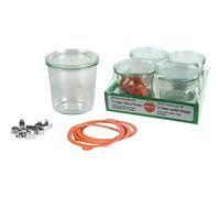 Rundrandglas Sturz 0,5 L 4er Tray Mit Deckel, Ring Und Klammern