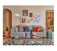 Lisa Design Canapé droit Rune 3 places Velours côtelé Gris clair